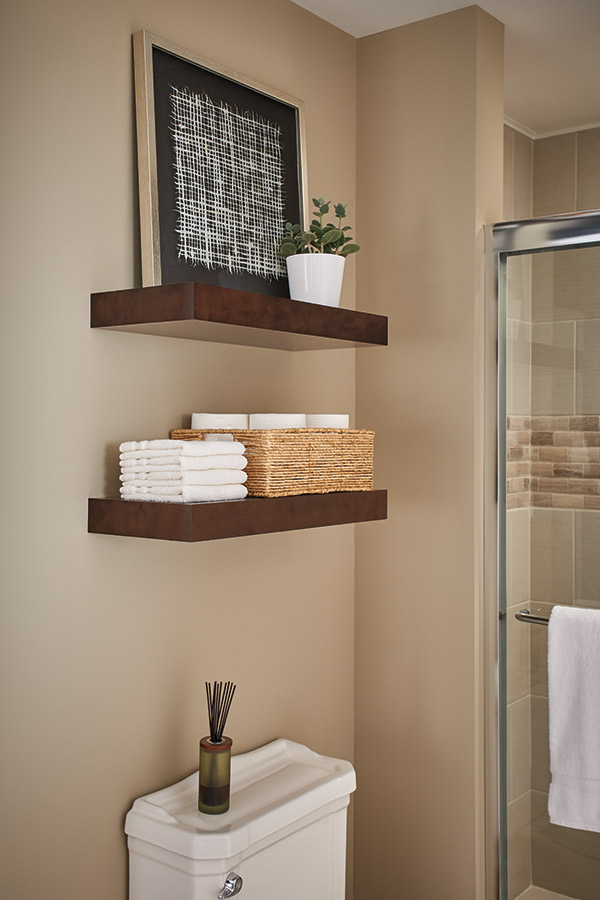 Floating Shelves in Stone Gray laminte