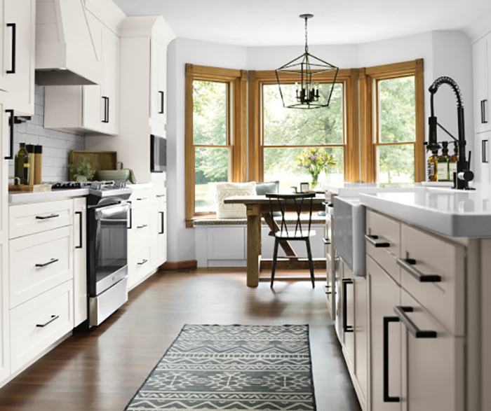 Shaker Style Cabinets Shine in Two Tone Kitchen